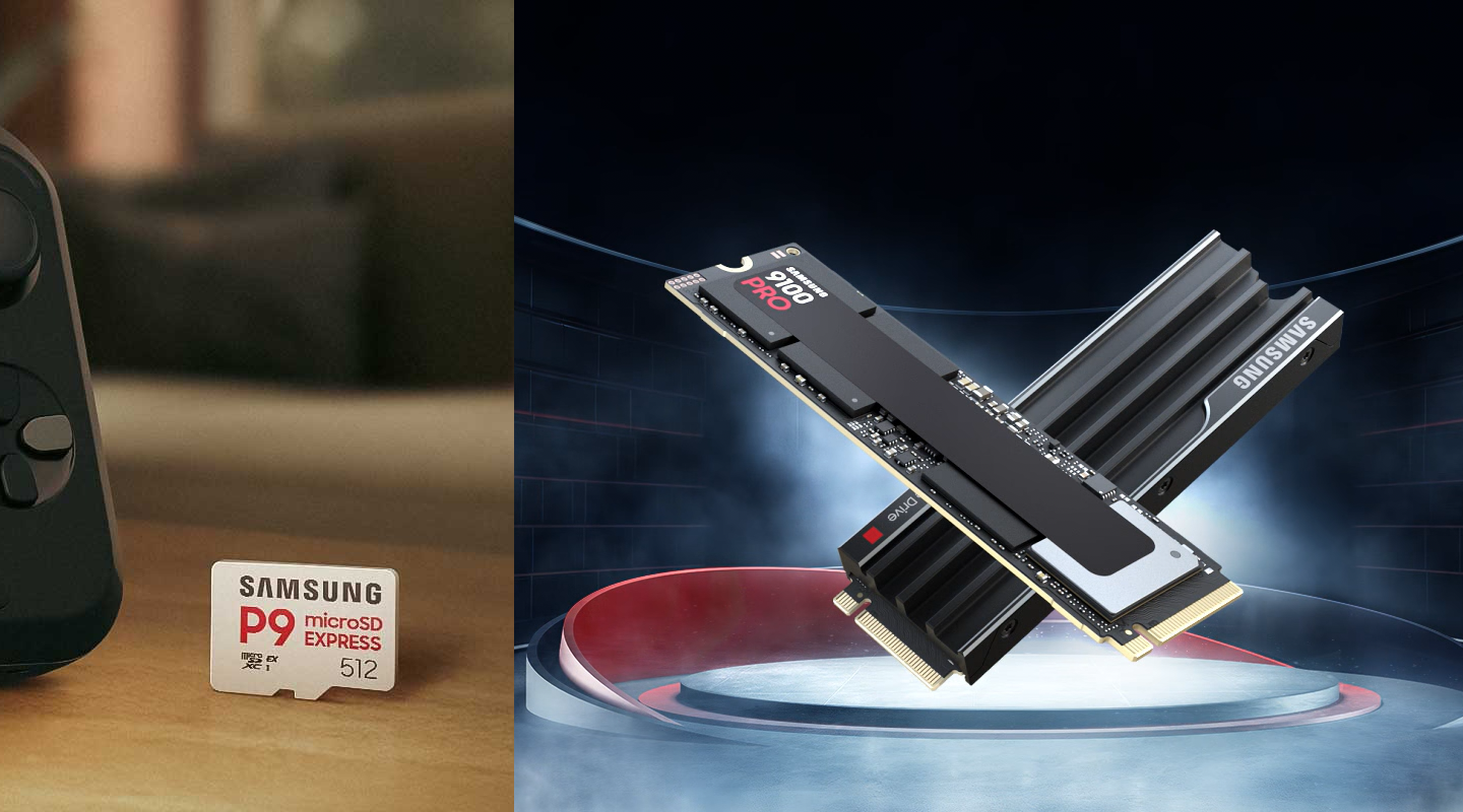 Samsung P9 Express microSD Express and 9100 PRO SSD